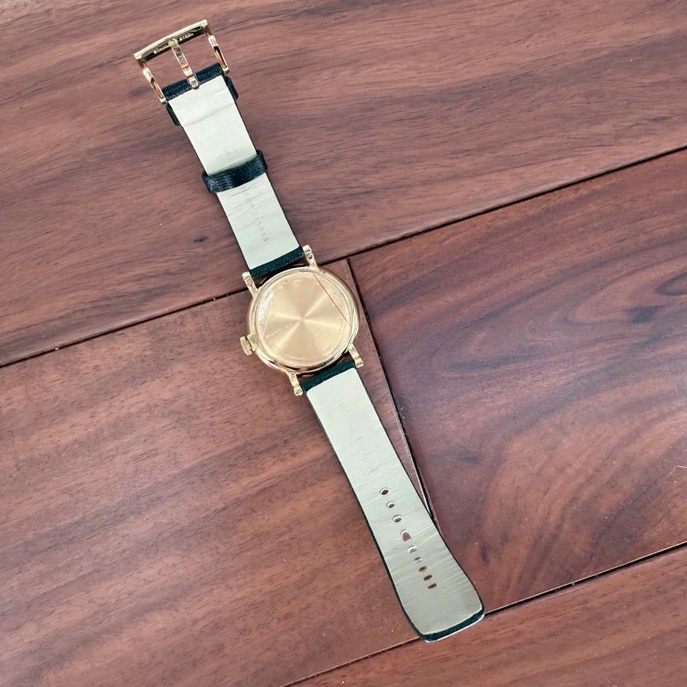 Marc by‎ Marc Jacobs Gold Tone Green Leather Band Watch Black Face